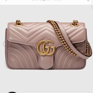 Gucci gg marmont matelassé nude shoulder bag